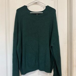 Express Dark Green Crew Neck Sweater